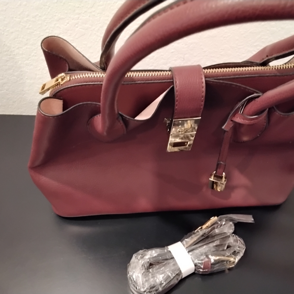 Aldo Burgundy Leather Tote Bag - Picture 2 of 5